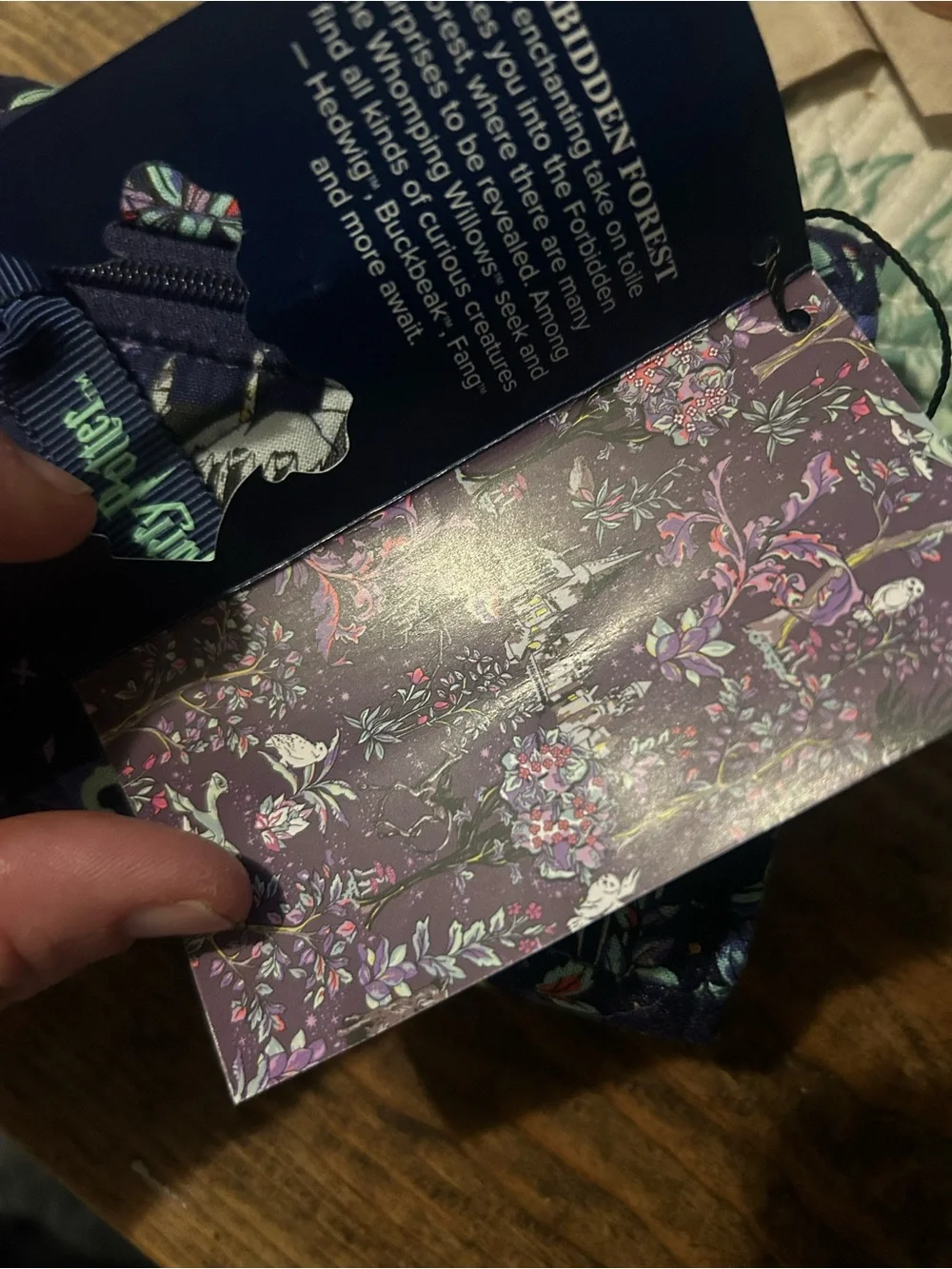 Vera Bradley RFID Riley Compact Wallet, Harry Potter Forbidden Forest, Zip NWT